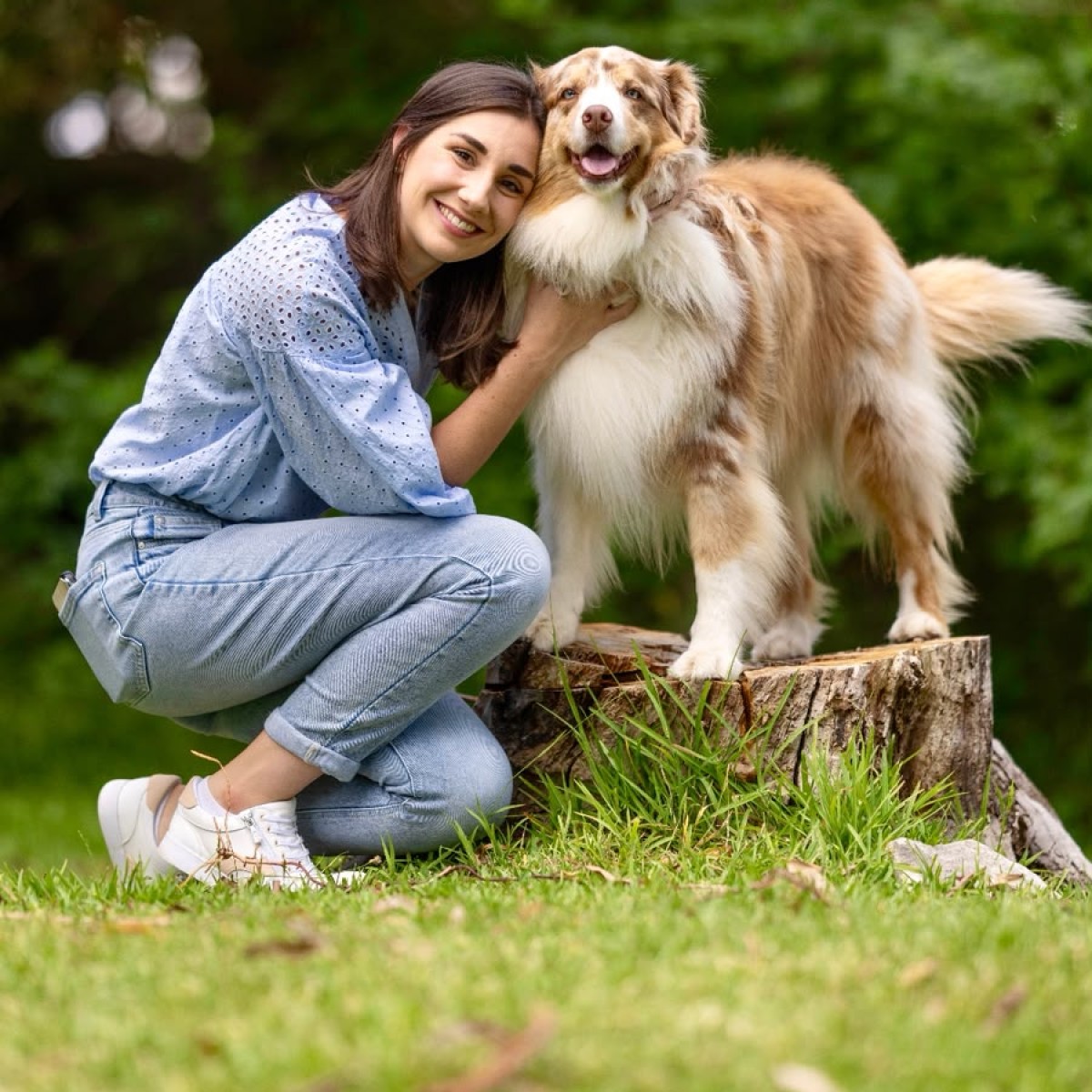 Tamika Bentley of Goin' Muttz with her dog 2x